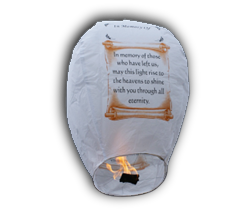 In Memory of Sky Lanterns sold here at Southgate Sky Lanterns / Southgate Fireworks